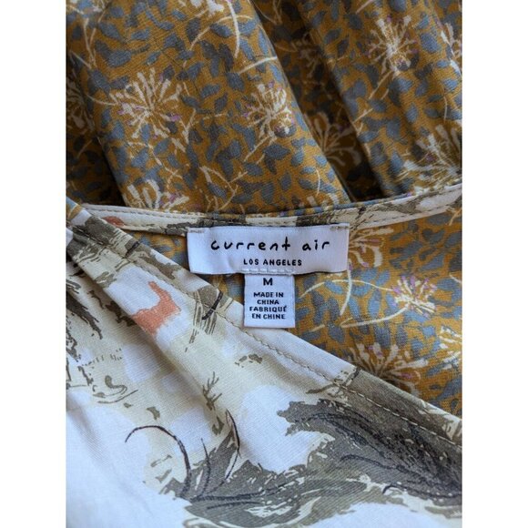 Current Air Floral Patchwork Linen Maxi Dress Medium Prairie Peasant Cottagecore - Picture 6 of 9